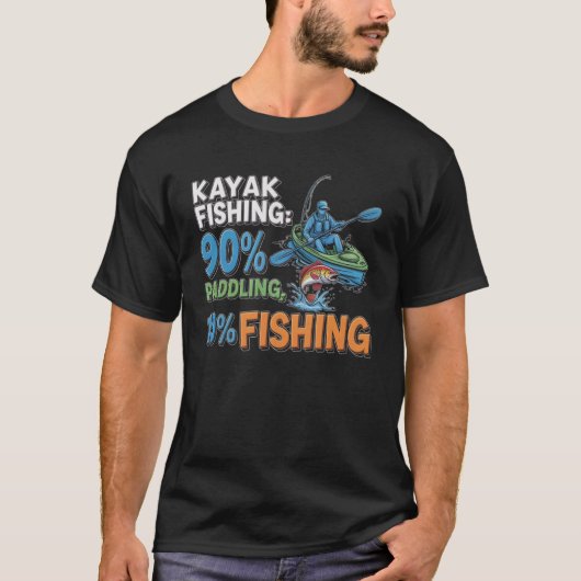 90 Paddling Angling Kayaker Kayak Fishing Kayaking T-shirt (Voorkant)