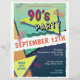 '90' PARTY Theme Pattern Flyer