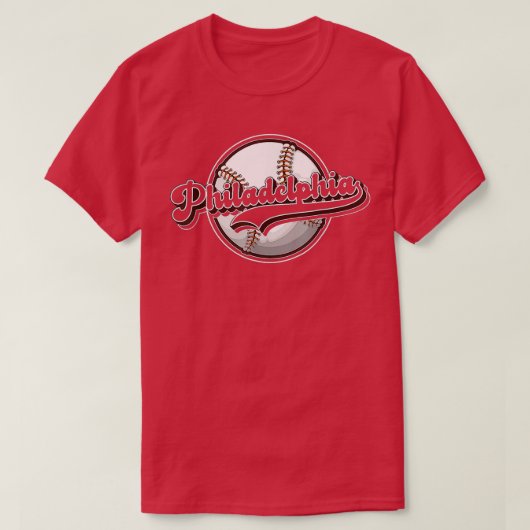 90 Philly Cityscape Baseball Philadelphia Skyline T-shirt (Design voorkant)