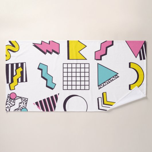 90 Pop Memphis Design Elements Badhanddoek (Badhanddoek)