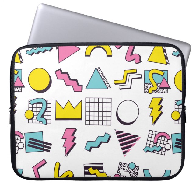 90 Pop Memphis Design Elements Laptop Sleeve (Voorkant)