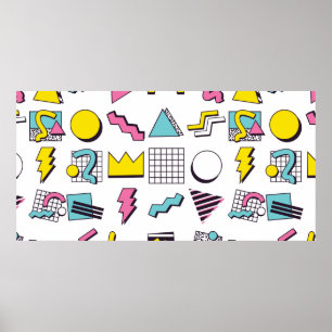 90 Pop Memphis Design Elements Poster