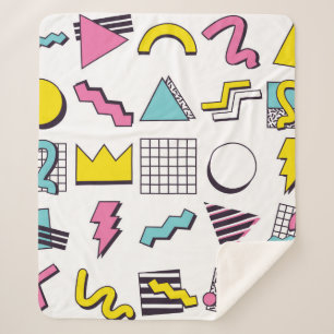 90 Pop Memphis Design Elements Sherpa Deken