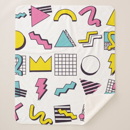 90 Pop Memphis Design Elements Sherpa Deken (Voorkant)