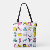 90 Pop Memphis Design Elements Tote Bag (Achterkant)