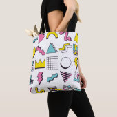 90 Pop Memphis Design Elements Tote Bag (Dichtbij)