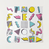 90 Pop Memphis Design Elements Wandkleed (Voorkant (horizontaal))