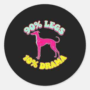 90% poten 10% drama grappige iggy Italiaanse windh Ronde Sticker