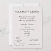 90 prachtige jaars feestdag/witte roze kaart (Achterkant)