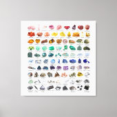 90 Rainbow Rocks Crystal Collectie Glossy Poster Canvas Afdruk (Voorkant)