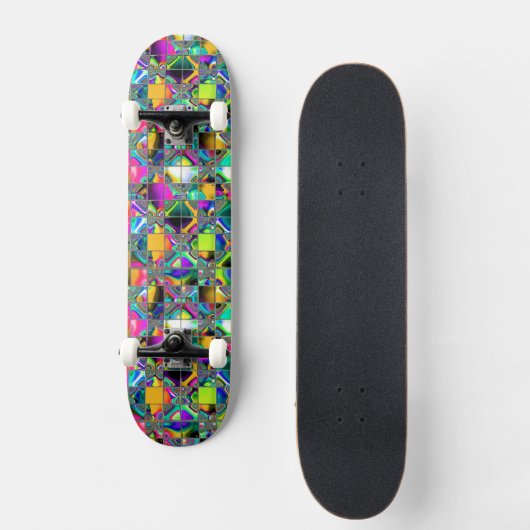 90 Rainbow Tegel Art Skateboard (Voorkant)