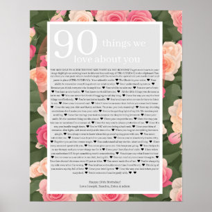 90 Redenen die we van je houden Poster