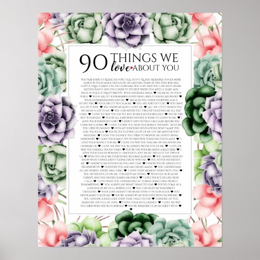 90 redenen waarom we van je houden, 45 Redenen, 60 Poster (Voorkant)