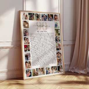 90 Redenen Waarom We Van Je Houden Foto Collage Aa Perfect Poster
