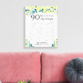 90 redenen waarom we van je verjaardagscadeau houd canvas afdruk (Insitu (Woonkamer))