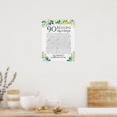 90 redenen waarom we van je verjaardagscadeau houd poster (Keuken)