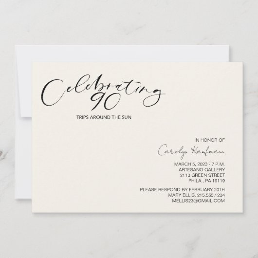 90 reizen rond de Zondag Modern Birthday Party Kaart (Voorkant)