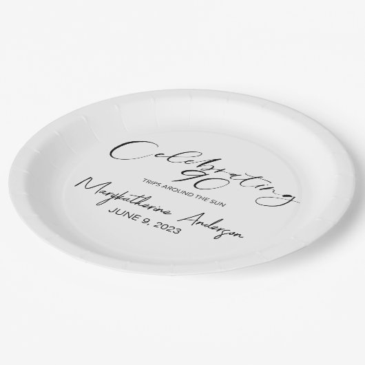 90 reizen rond de Zondag Partij Papieren Bordje (Gekanteld)