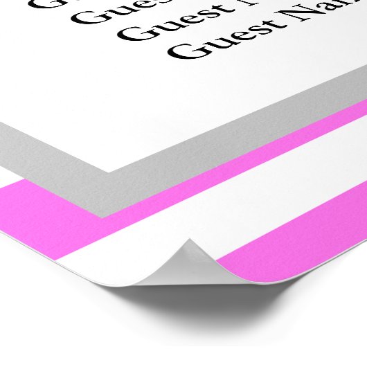 90 Roze/Witte Stenen Strijdstemkaart omhuld Poster (Hoek)