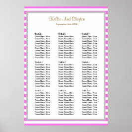 90 Roze/Witte Stenen Strijdstemkaart omhuld Poster