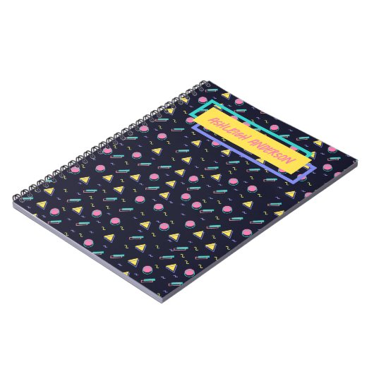  - 90 s Retro Arcade Geometric Pattern Notitieboek (Linkerzijde)