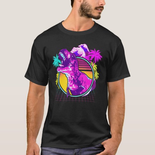 90 s Retro Dinosaur Vaporwave esthetisch T-shirt (Voorkant)