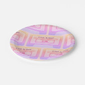 90 s Vaporwave esthetische roze Valentijnsdag Papieren Bordje (Gekanteld)