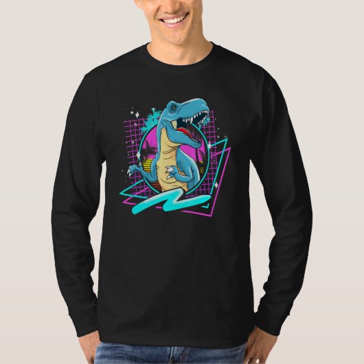 90 s Vaporwave esthetische T Rex Dinosaur T-shirt (Voorkant)