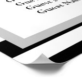 90 Schema voor een bruiloft met zwarte/witte strep Poster (Hoek)