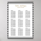 90 Schema voor een bruiloft met zwarte/witte strep Poster (Voorkant)