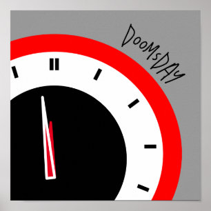 90 seconden tot Midnight Dire Prediction Anti-war Poster