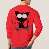 '90, skateboard kat, skateboard sterft nooit t-shirt (Achterkant)