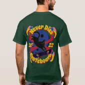 '90, skateboard kat, skateboard sterft nooit t-shirt (Achterkant)