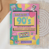 90' Theme Birthday Party Invitation Kaart
