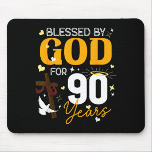 90 Verjaardag Gezegend Door God Voor 90 Jaar Oud 9 Muismat