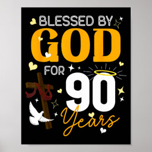 90 Verjaardag Gezegend Door God Voor 90 Jaar Oud 9 Poster