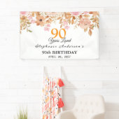90 Years Loved Peach Floral 90th Spandoek (Insitu)