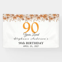 90 Years Loved Peach Floral 90th