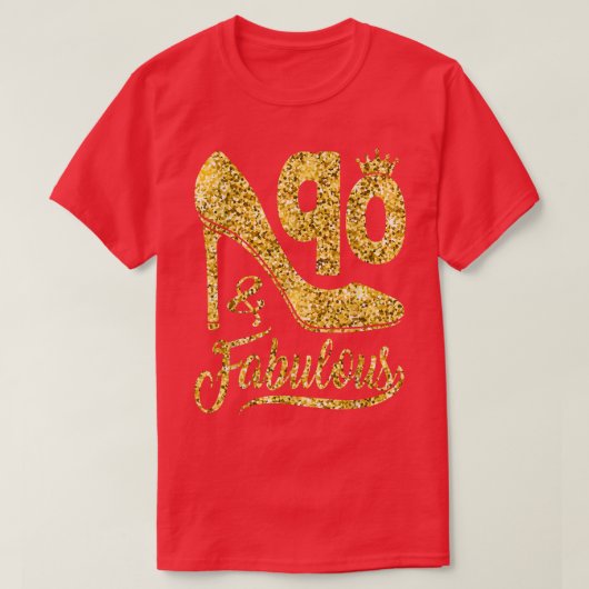 90 Years Old Gifts 90 & Fabulous 90th Birthday cro T-shirt (Design voorkant)