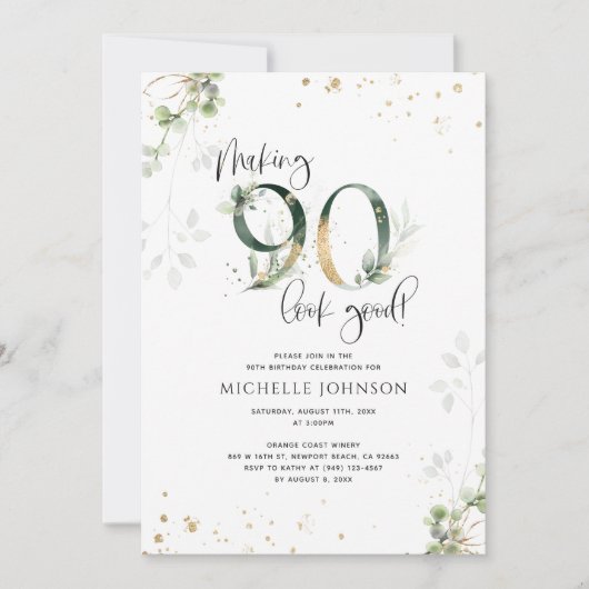 90 ziet er goed uit in de groene gouden botanische kaart (Voorkant)