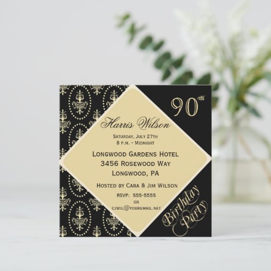 90e-99e verjaardag Uitnodigingen (Staand voorkant)