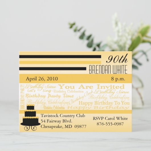 90e - 99e verjaardag Uitnodigingen - Ga uw leeftij (Staand voorkant)