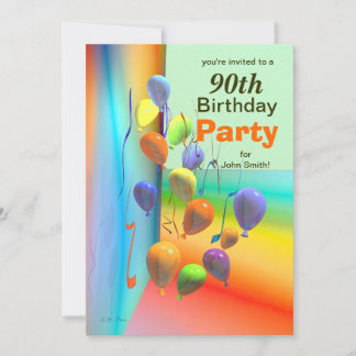 90e ballonmuur van het Birthday-feest Kaart