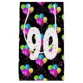 90e Birthday-ballonnen en Confetti Small Gift Bag Klein Cadeauzakje (Voorkant)
