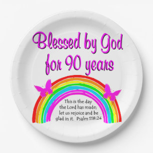 90E BIRTHDAY BLESSING PAPIEREN BORDJE