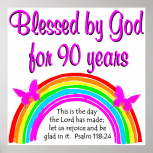 90E BIRTHDAY BLESSING POSTER