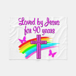 90E BIRTHDAY BLESSINGS FLEECE DEKEN