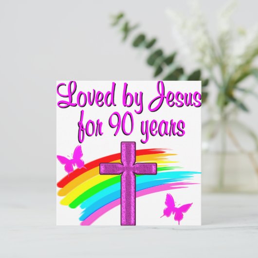 90E BIRTHDAY BLESSINGS KAART (Staand voorkant)