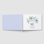 90e Birthday Blue Roos Floral Guest Book Gastenboek (Volledig)
