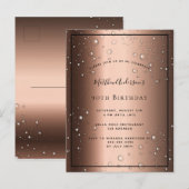 90e Birthday bronze bruine zwarte belletje Briefkaart (Voorkant / Achterkant)